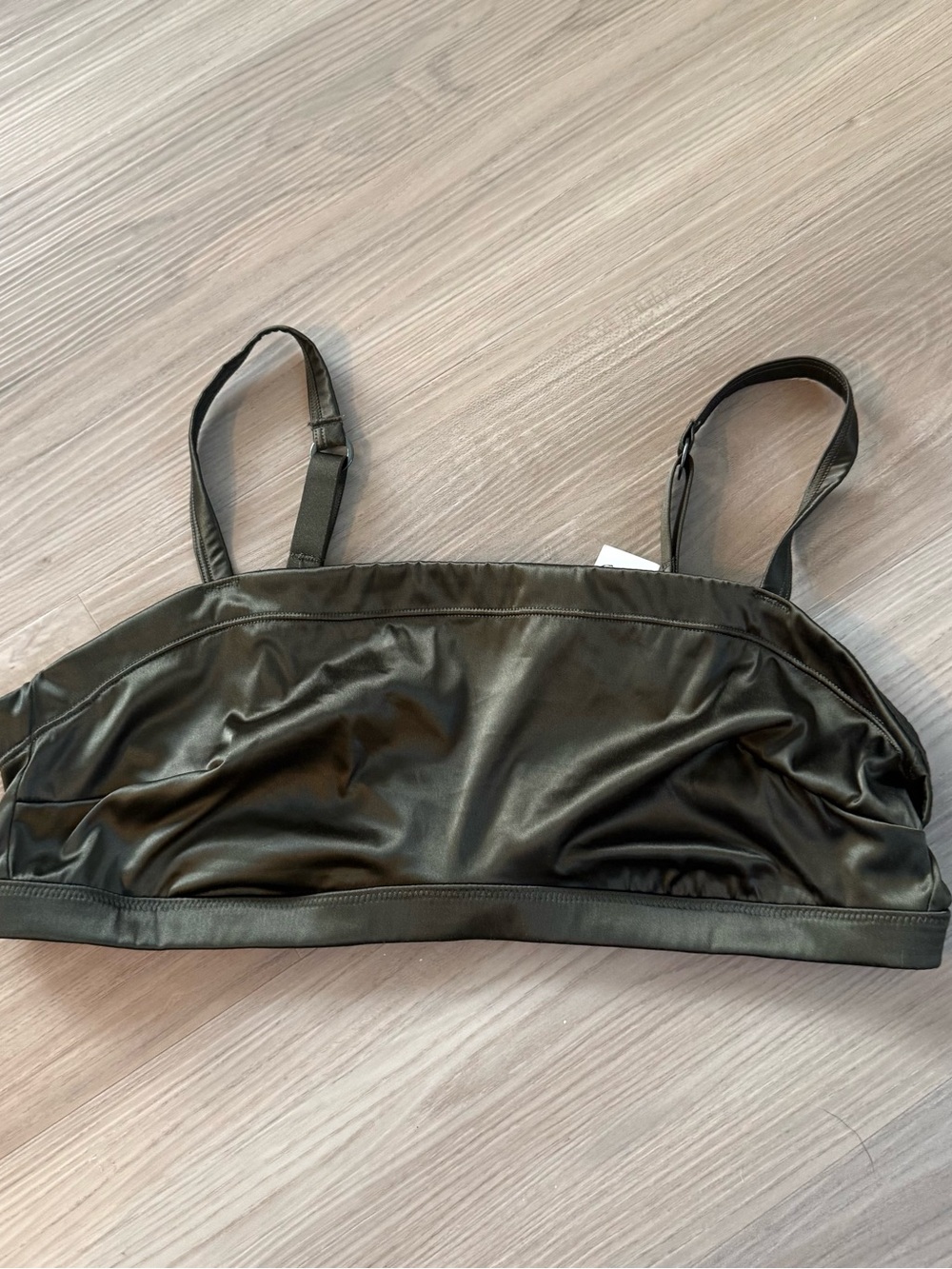 Green Satin Bralette with Adjustable Straps